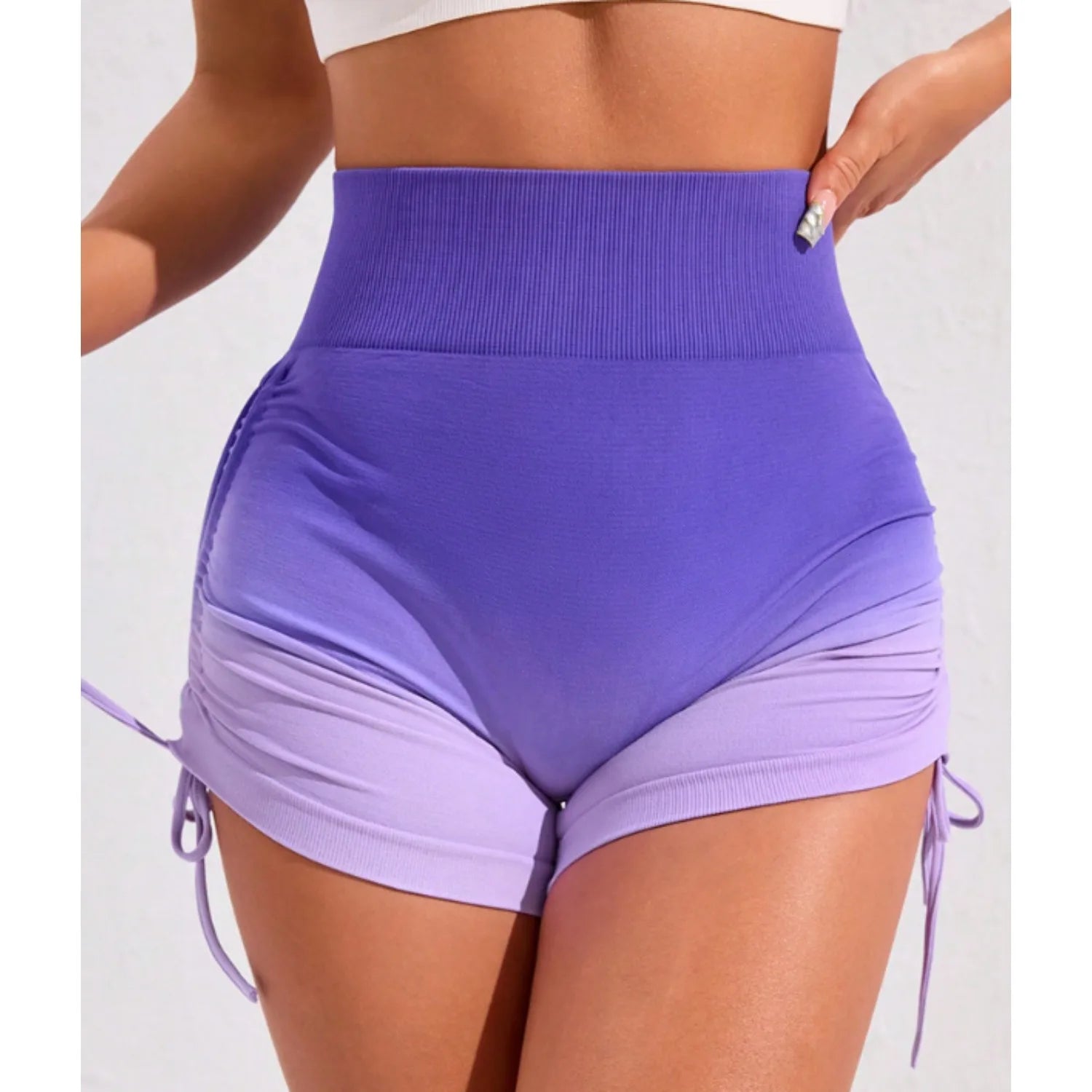 Women's Gradient Drawstring Sports Shorts