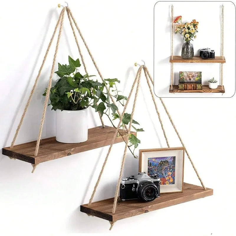 Wooden Swing Hanging Shelve