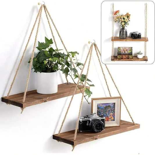 Wooden Swing Hanging Shelve