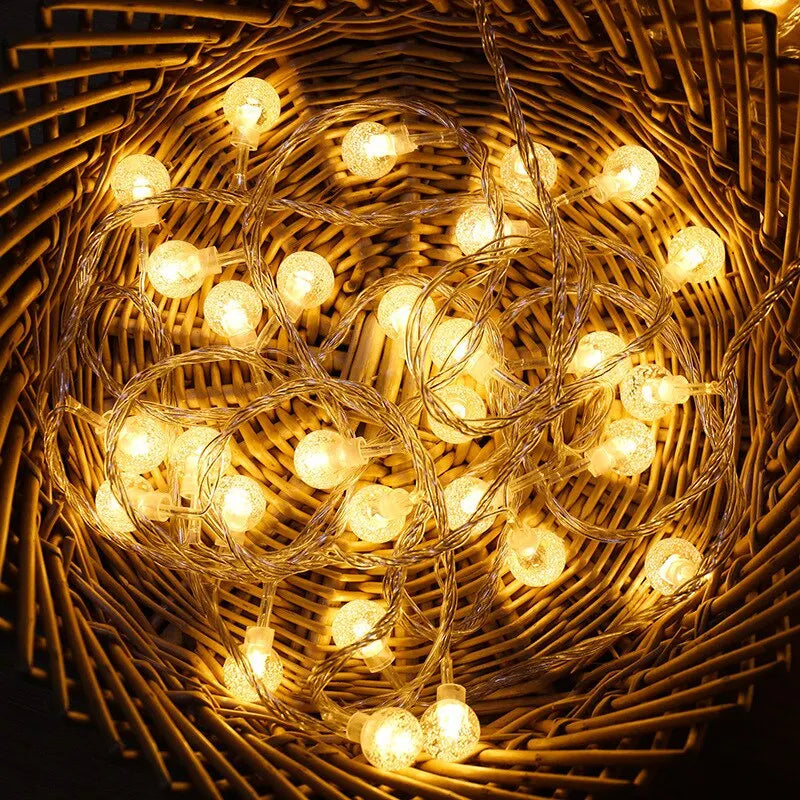 LED Crystal Ball String Lights