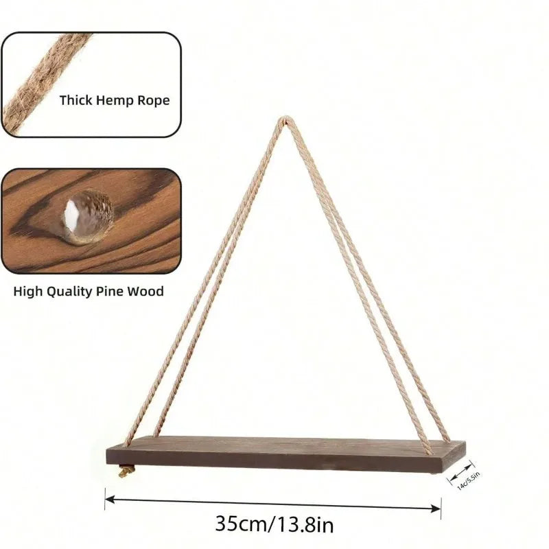 Wooden Swing Hanging Shelve