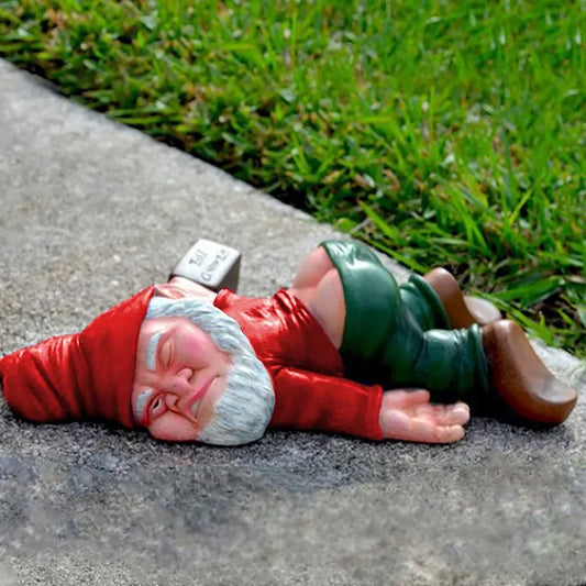 Drunk Garden Gnome Statue