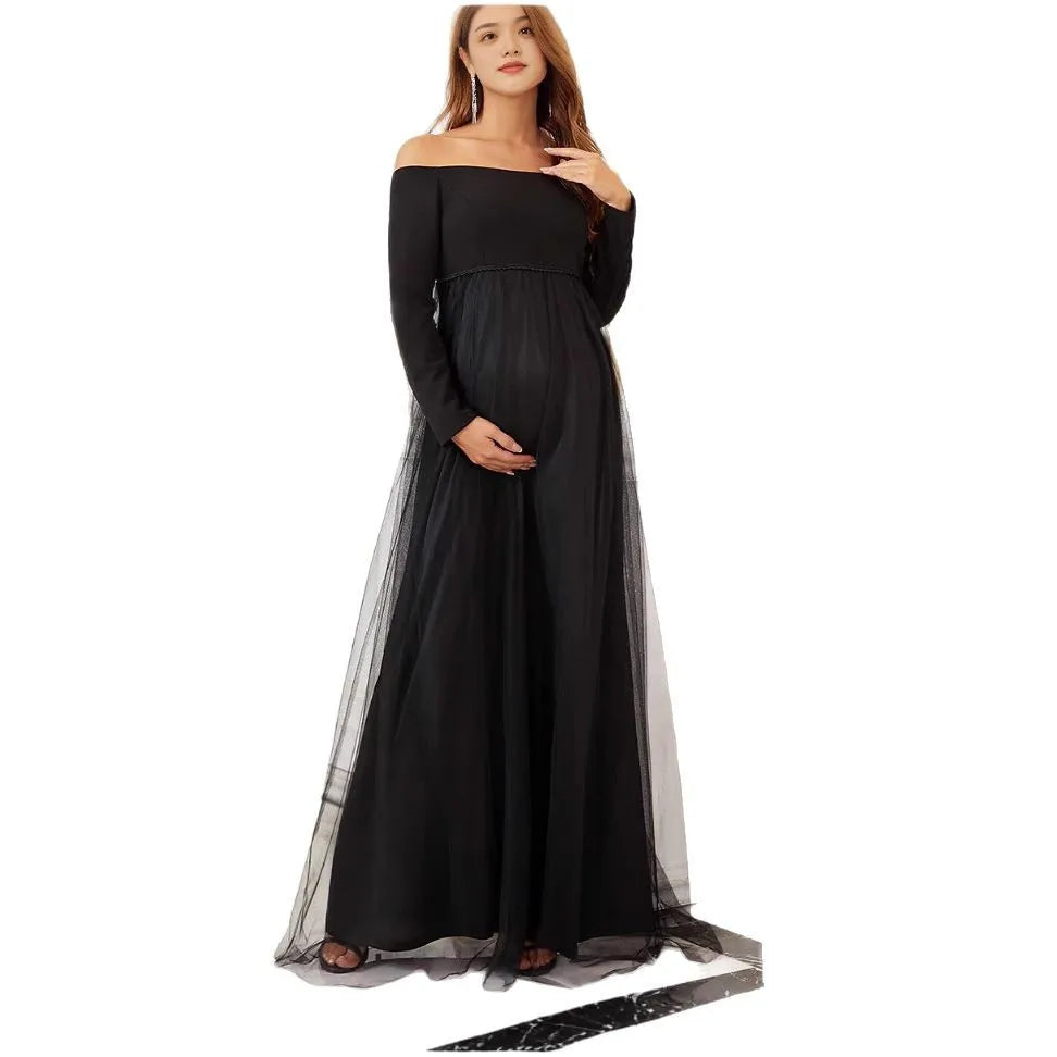 Elegant Off-Shoulder Maternity Gown
