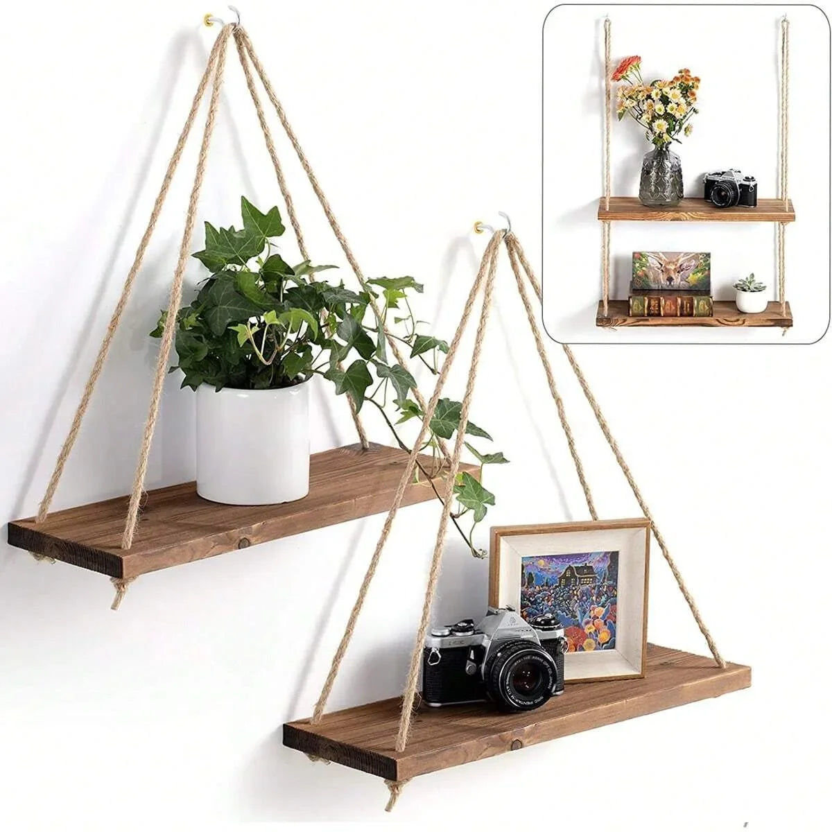 Wooden Swing Hanging Shelve