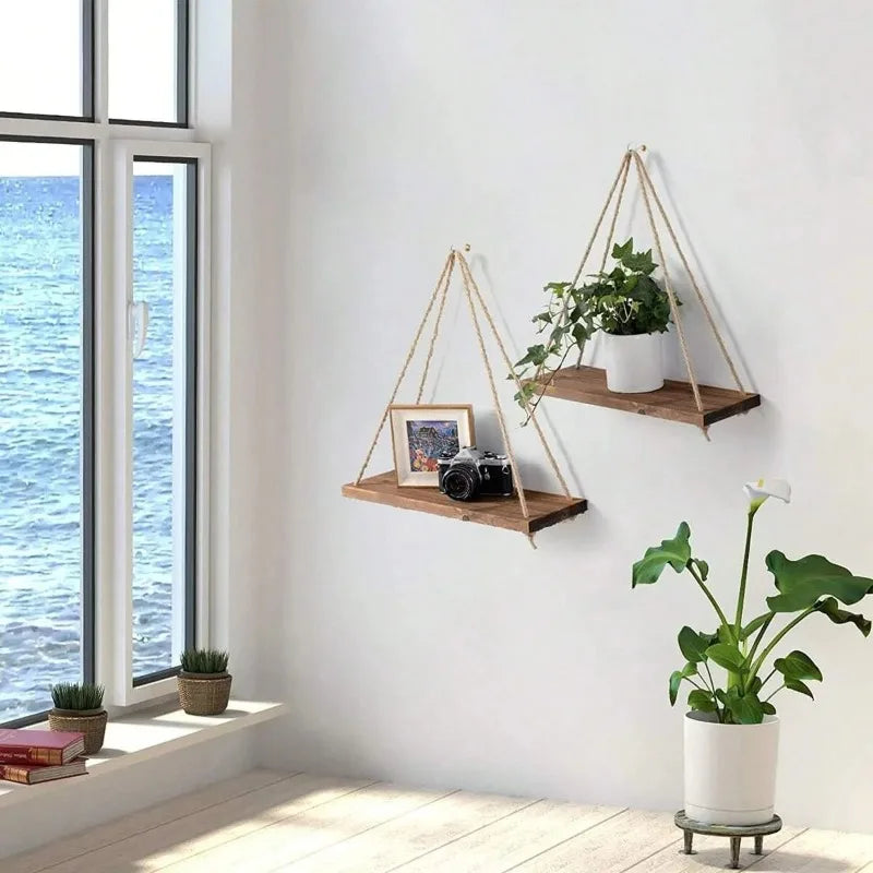 Wooden Swing Hanging Shelve