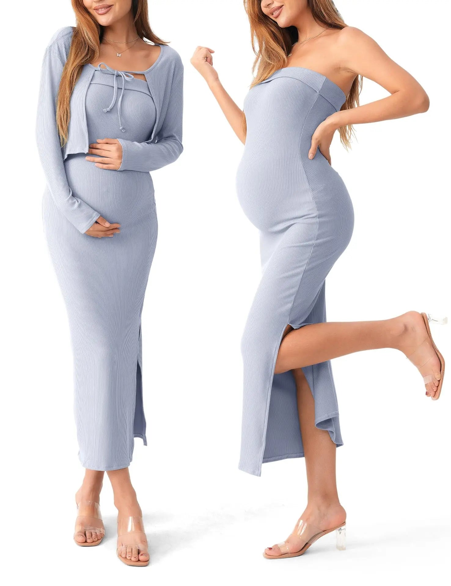 2-Piece Maternity Maxi Dress Set