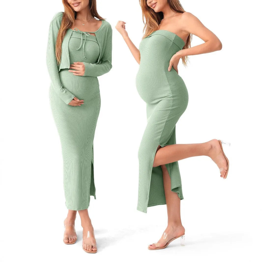 2-Piece Maternity Maxi Dress Set