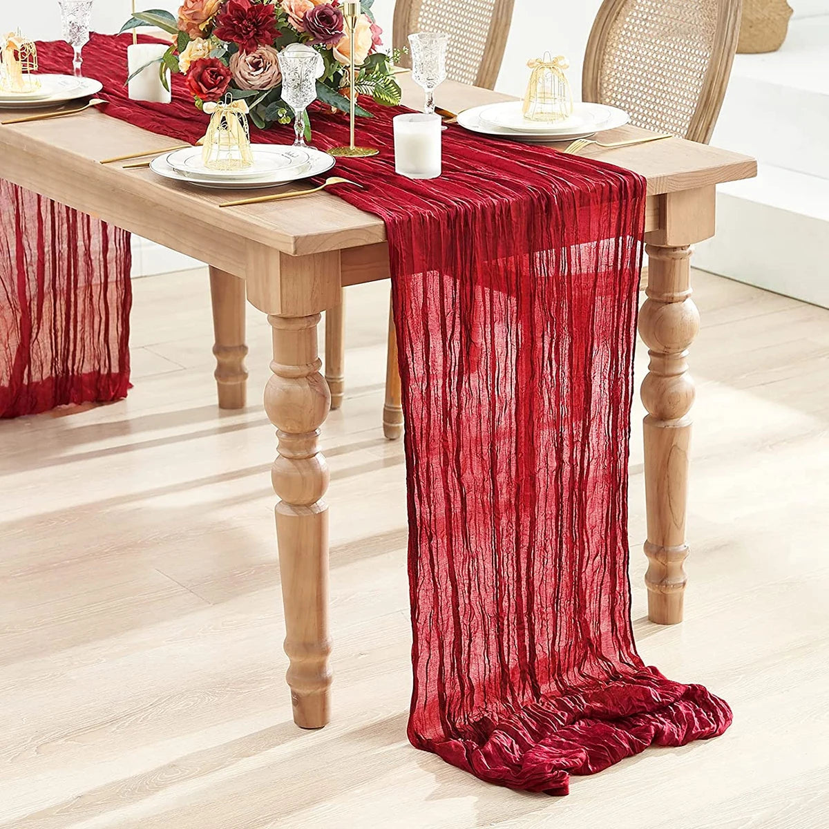 Semi-Sheer Gauze Table Runner