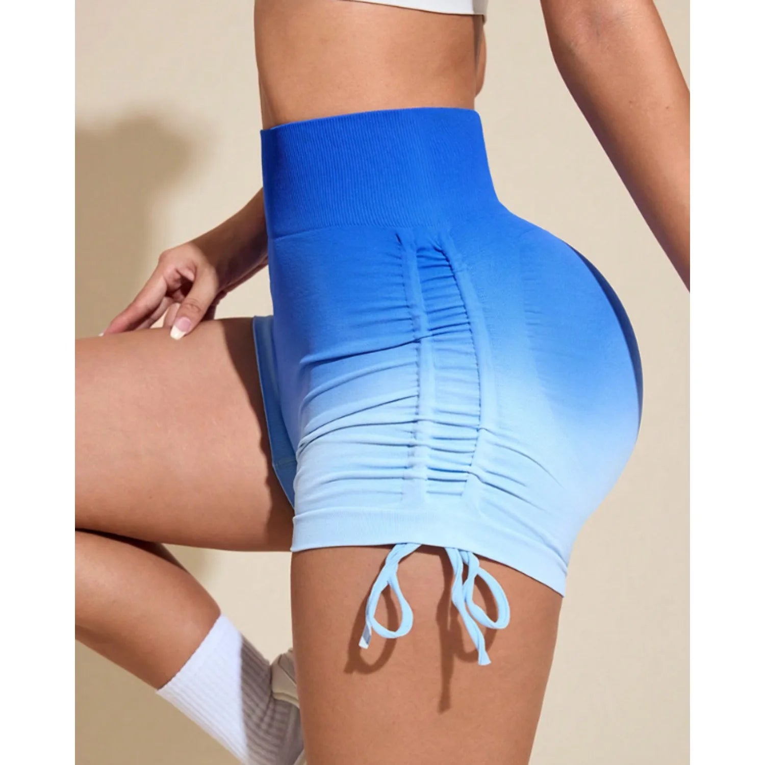 Women's Gradient Drawstring Sports Shorts