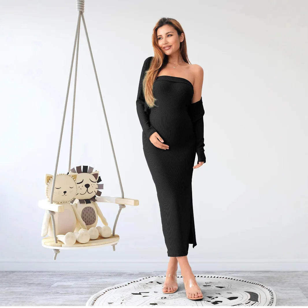 2-Piece Maternity Maxi Dress Set