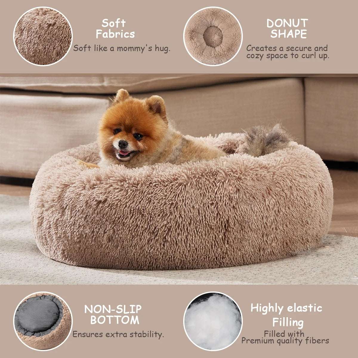 Round Extra Soft Pet Bed