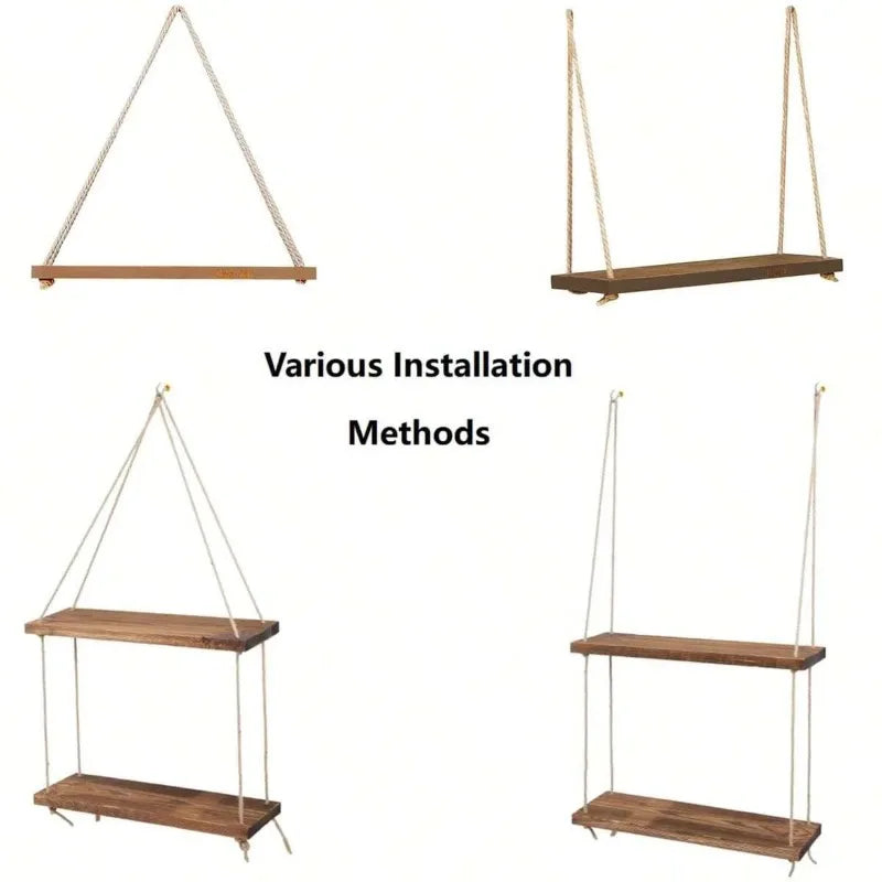 Wooden Swing Hanging Shelve