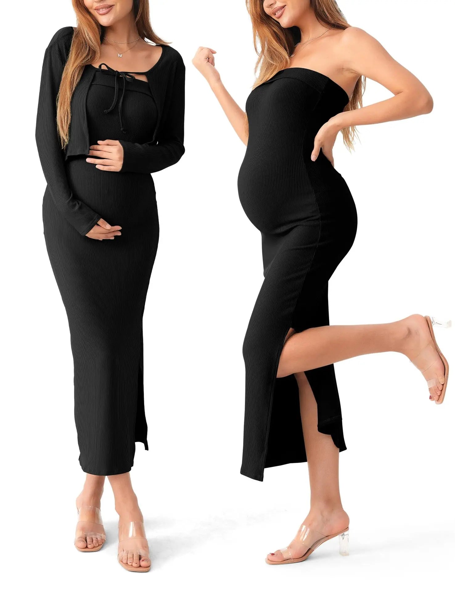 2-Piece Maternity Maxi Dress Set